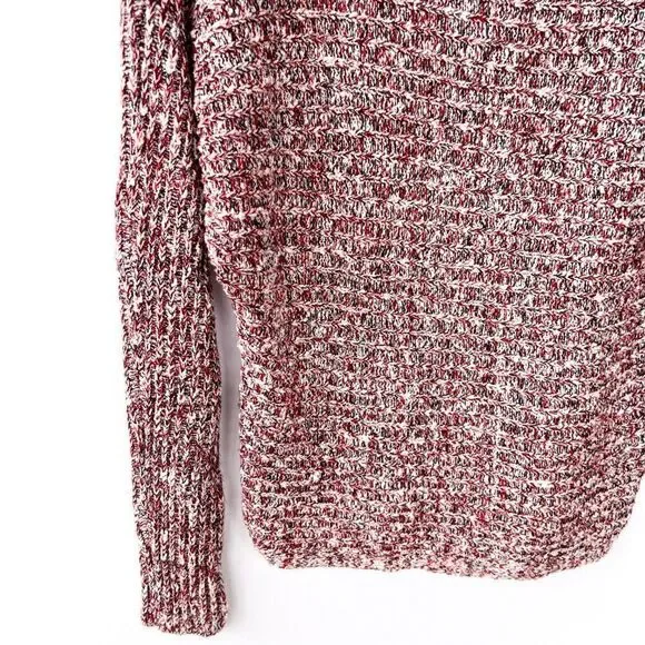 Abercrombie & Fitch Red Black White Marled Long Sleeve Knitted Sweater Small - Picture 5 of 8